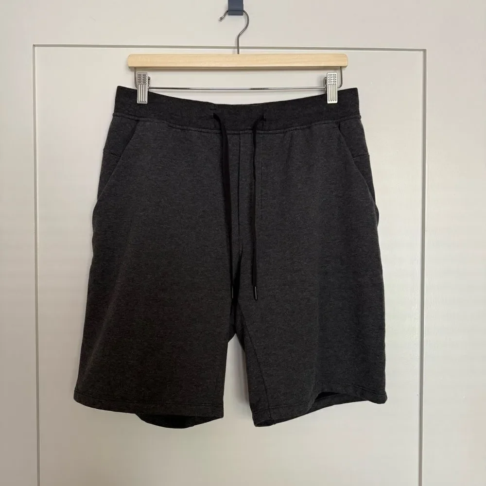 Lululemon Shorts 9.5'' Men Sz L Dark Gray Pull On Drawstring Pockets Gym Running